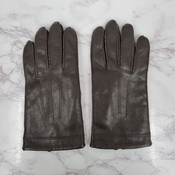 Men's Brown Leather Driving Gloves - Picture 2 of 12